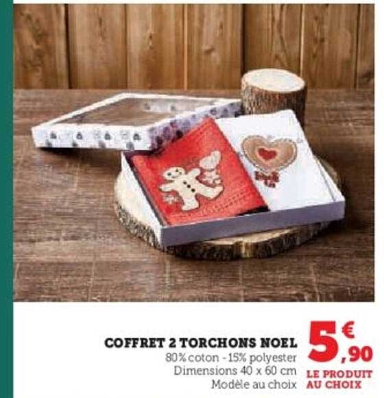 COFFRET 2 TORCHONS NOEL