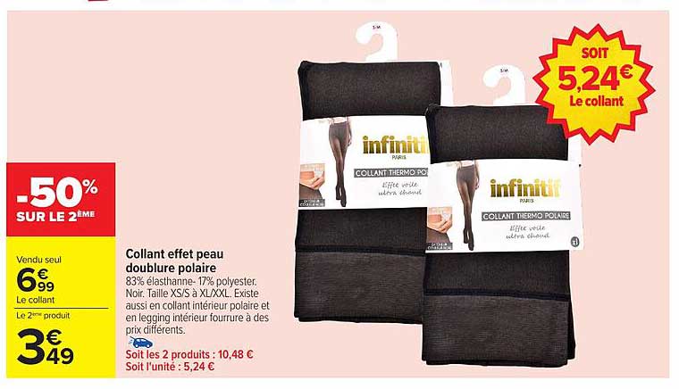 Collant effet peau doublure polaire