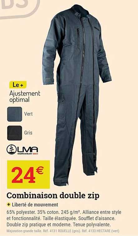 Combinaison double zip