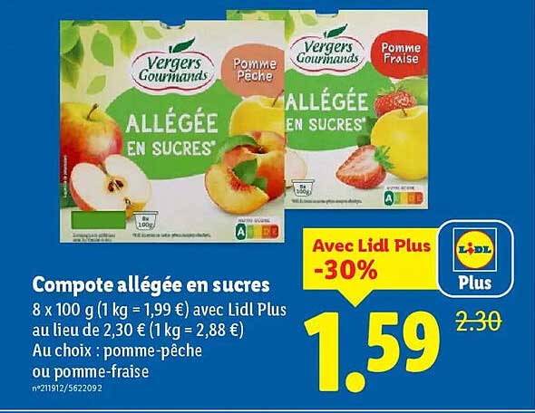 Compote allégée en sucres
