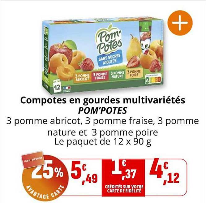 Compotes en gourdes multivariétés POM'POTES