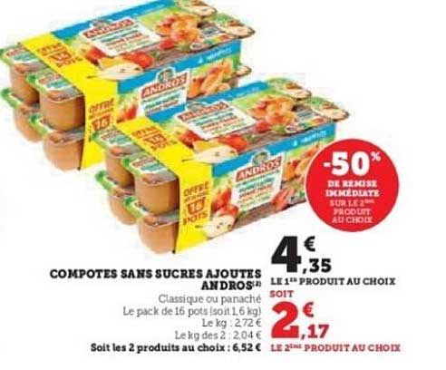 COMPOTES SANS SUCRES AJOUTÉS ANDROS®