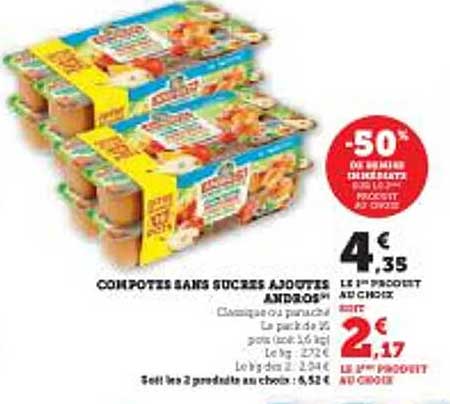 COMPOTES SANS SUCRES AJOUTÉS ANDROS