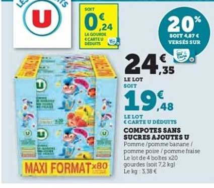 COMPOTES SANS SUCRES AJOUTÉS U