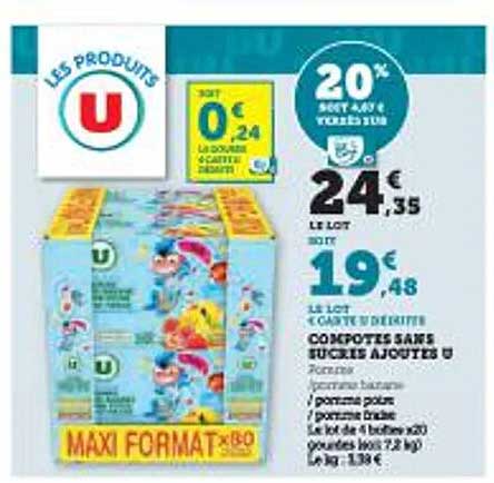 Compotes sans sucres ajoutés U