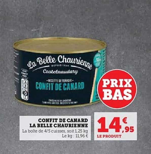 CONFIT DE CANARD LA BELLE CHAURIENNE