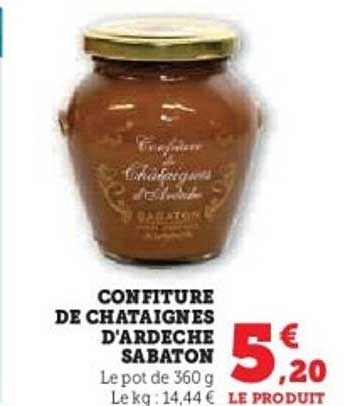 CONFITURE DE CHÂTAIGNES D'ARDÈCHE SABATON
