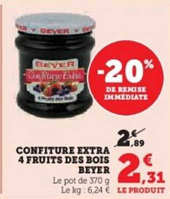 CONFITURE EXTRA 4 FRUITS DES BOIS BEYER