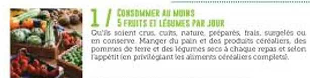 Consommer au moins 5 fruits et légumes par jour