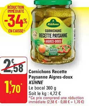 Cornichons Recette Paysanne Aigres-doux KÜHNE
