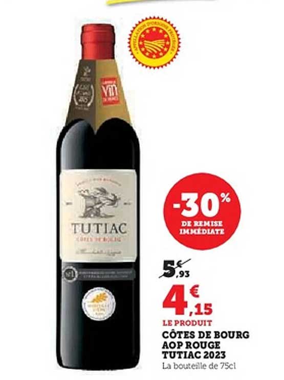CÔTES DE BOURG AOP ROUGE TUTIAC 2023