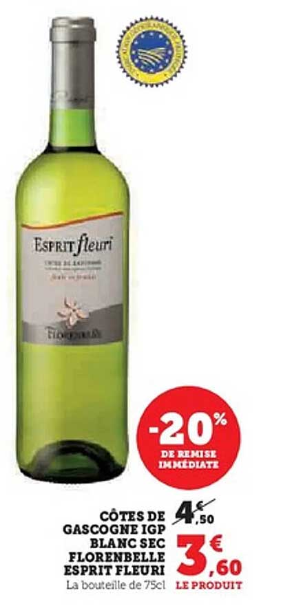 CÔTES DE GASCOGNE IGP BLANC SEC FLORENBELLE ESPRIT FLEURI