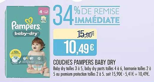 COUCHES PAMPERS BABY DRY