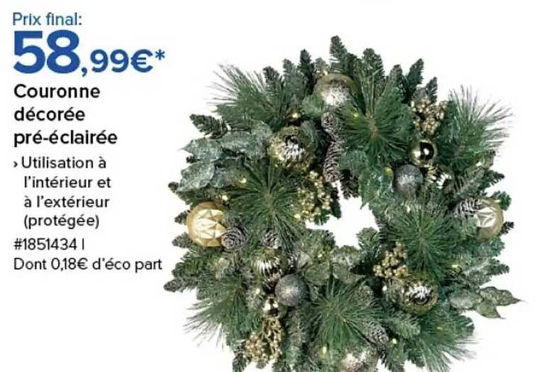 Couronne décorée pré-éclairée