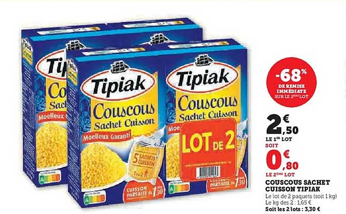 COUSCOUS SACHET CUISSON TIPIAK