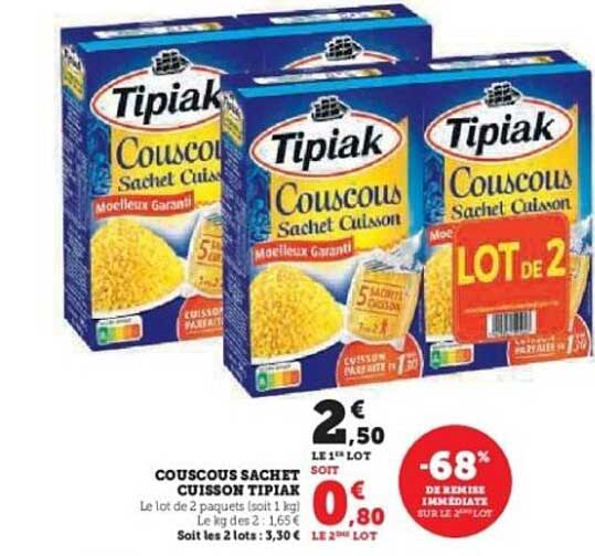 COUSCOUS SACHET CUISSON TIPIAK