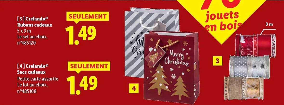 Crelando® Rubans cadeaux et Sacs cadeaux