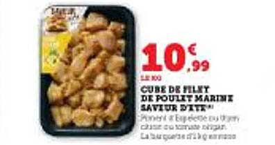 CUBE DE FILET DE POULET MARINÉ SAVEUR B.B.Q
