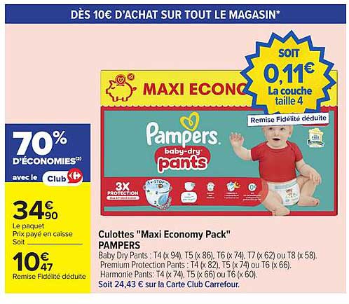Culottes "Maxi Economy Pack" PAMPERS