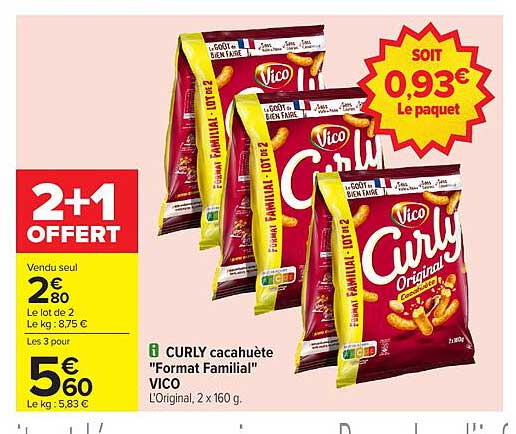 CURLY cacahuète "Format Familial" VICO