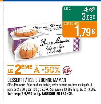 DESSERT PÂTISSIER BONNE MAMAN
