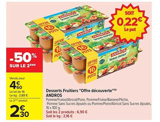 Desserts Fruitiers "Offre découverte"(s) ANDROS