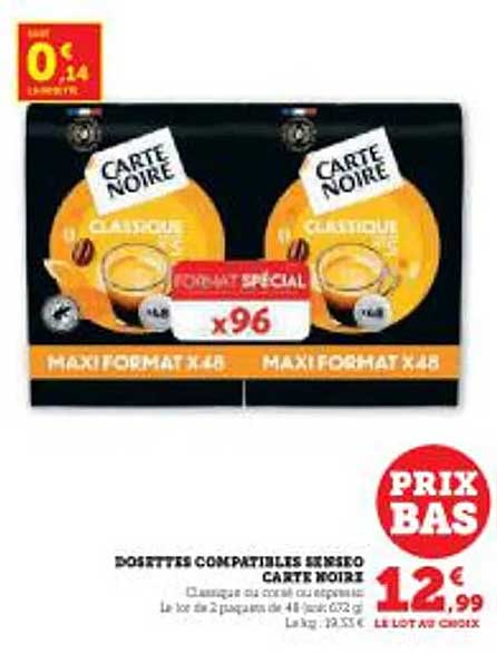 DOSTETTES COMPATIBLES SENSEO CARTE NOIRE