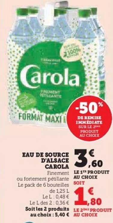EAU DE SOURCE D'ALSACE CAROLA