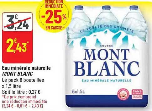 Eau minérale naturelle MONT BLANC