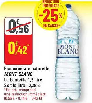 Eau minérale naturelle MONT BLANC