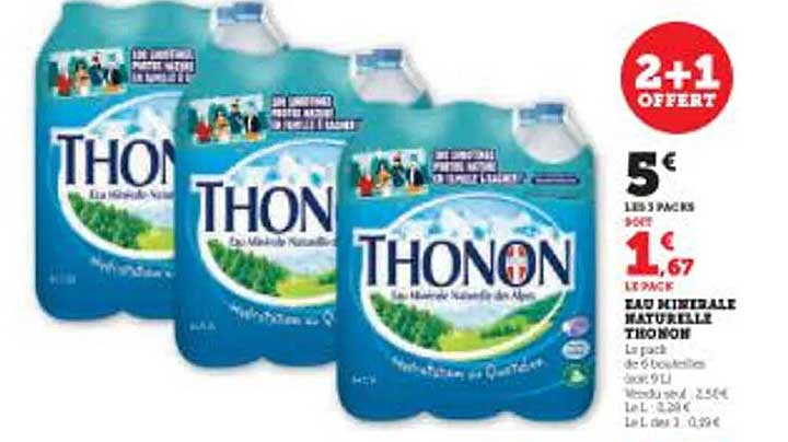 EAU MINÉRALE NATURELLE THONON - 2+1 OFFERT