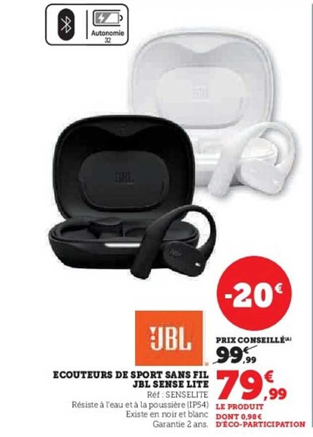 ECOUTEURS DE SPORT SANS FIL JBL SENSE LITE