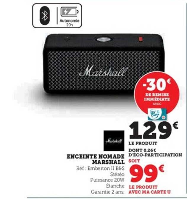 ENCEINTE NOMADE MARSHALL