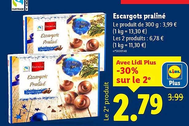 Escargots praliné