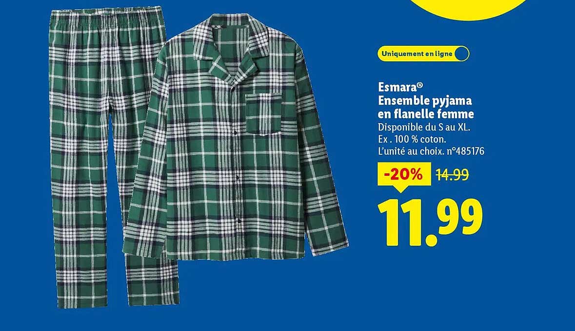 Esmara® Ensemble pyjama en flanelle femme