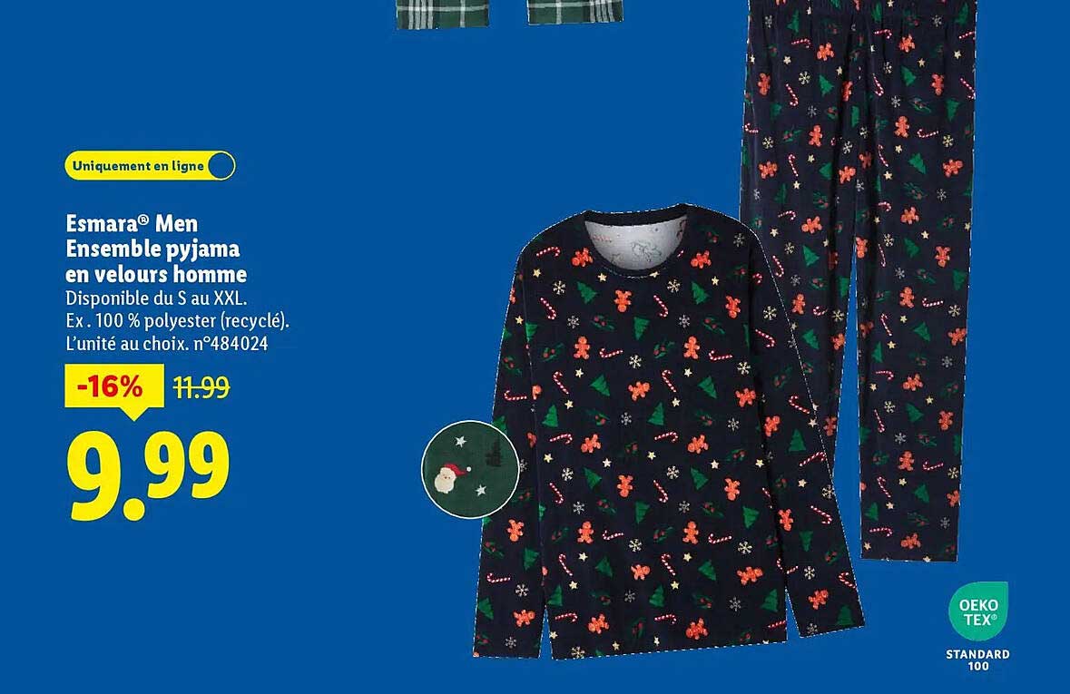 Esmara® Men Ensemble pyjama en velours homme
