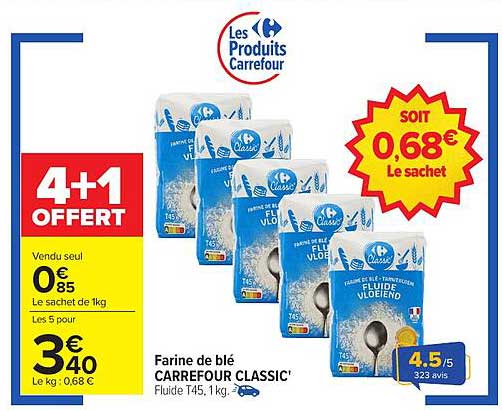 Farine de blé CARREFOUR CLASSIC'