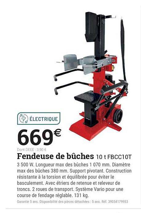 Fendeuse de bûches 10 t FBCC10T