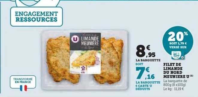 FILET DE LIMANDE DU NORD MEUNIÈRE U