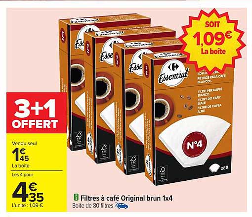 Filtres à café Original brun 1x4