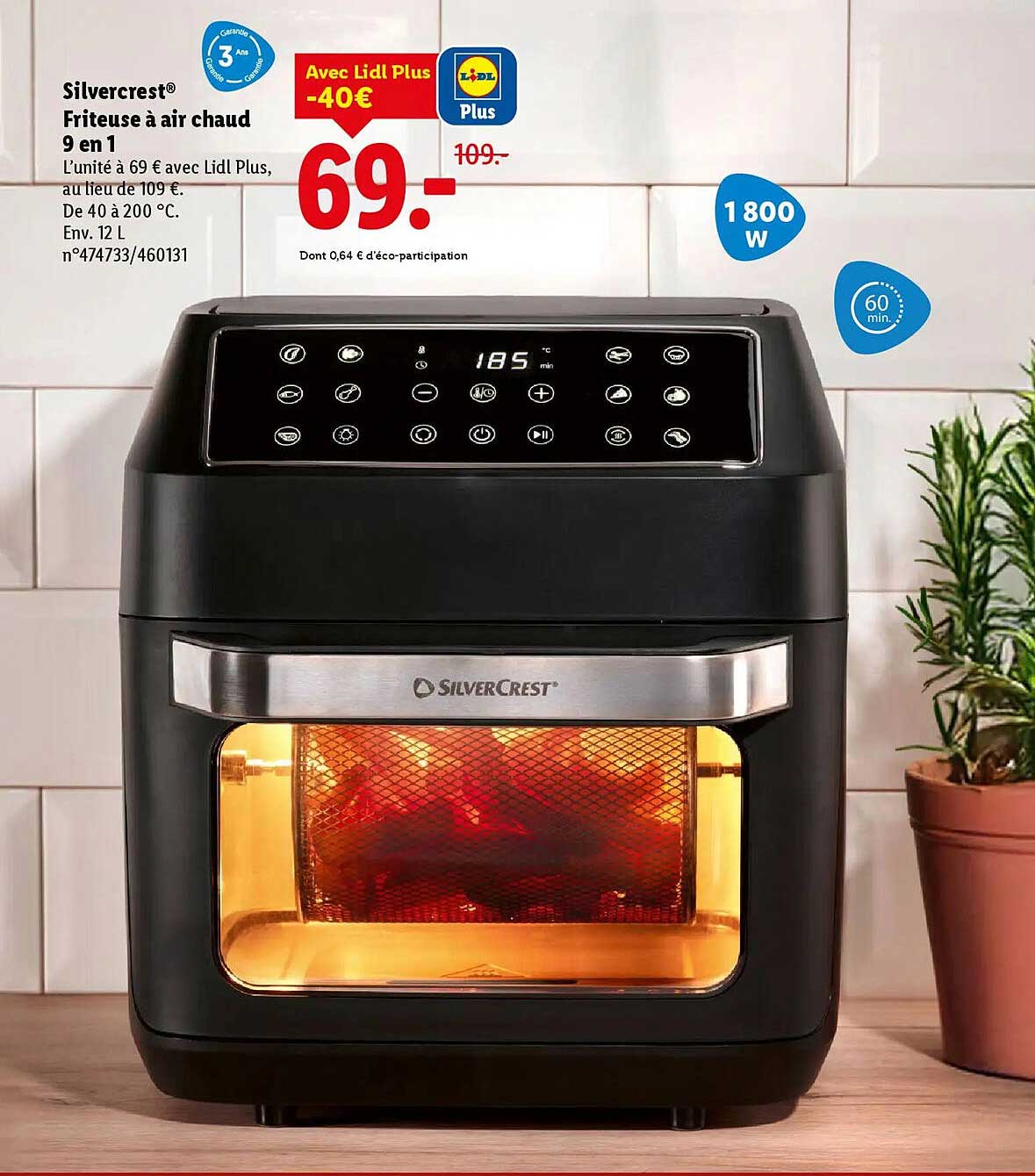 Friteuse à air chaud 9 en 1