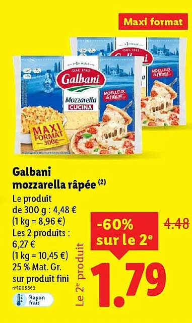 Galbani mozzarella râpée