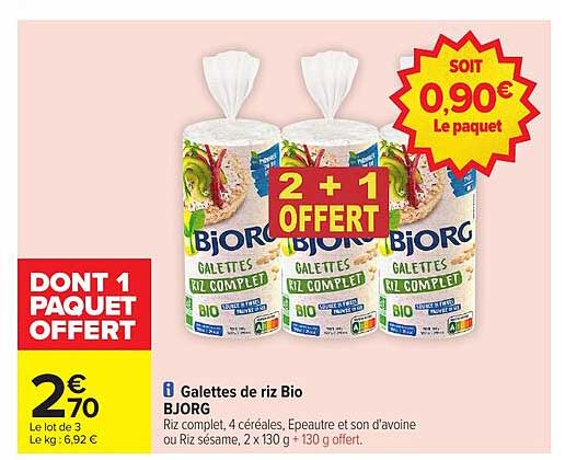 Ga­lettes de riz Bio BJORG