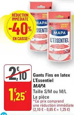 Gants Fins en latex L'Essentiel MAPA