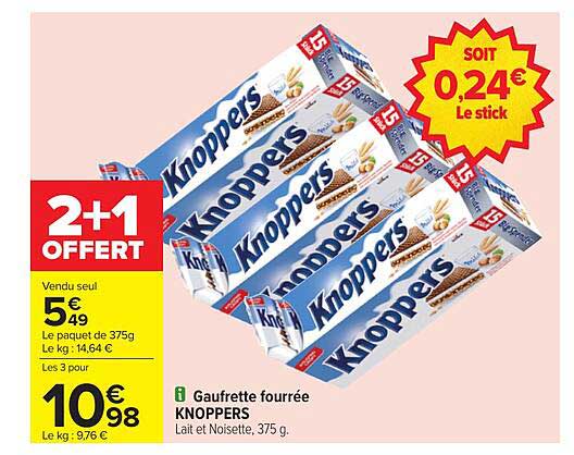 Gaufrettes fourrées KNOPPERS