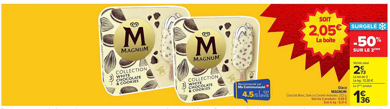 Glace MAGNUM Collection White Chocolate & Cookies