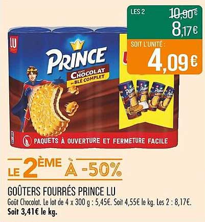 GOÛTERS FOURRÉS PRINCE LU