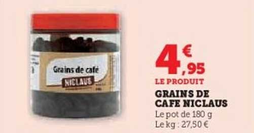 GRANDE PROMO SUR LES GRAINS DE CAFÉ NICLAUS