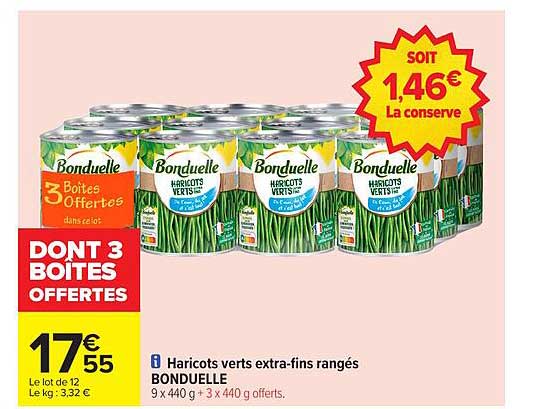 Haricots verts extra-fins rangés BONDUELLE