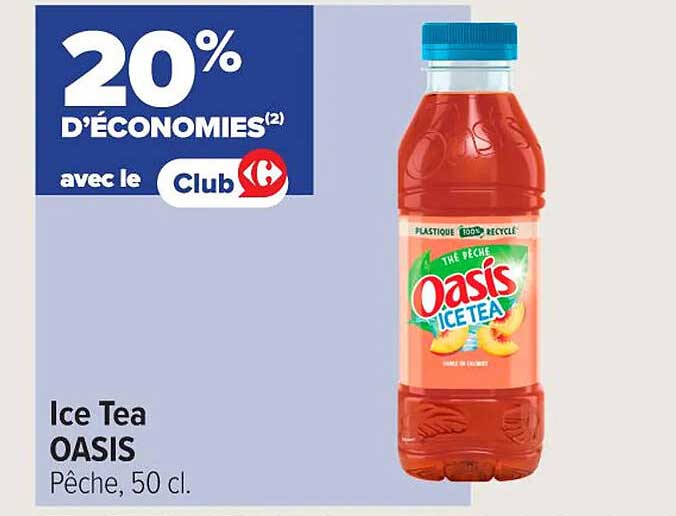 Ice Tea OASIS Pêche, 50 cl